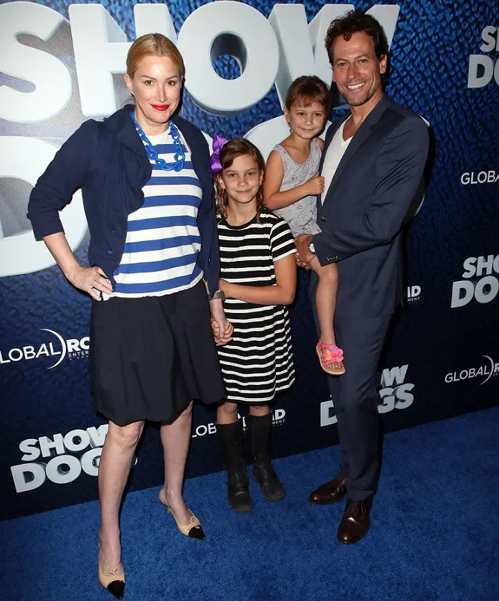 Actors Alice Evans and Ioan Gruffudd and daughters attend the premiere of Global Road Entertainment's "Show Dogs" at TCL Chinese 6 Theatres on May 5, 2018, in Hollywood, California.