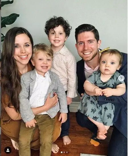 Jessa Duggar with her husband Ben Seewald and their three kids.