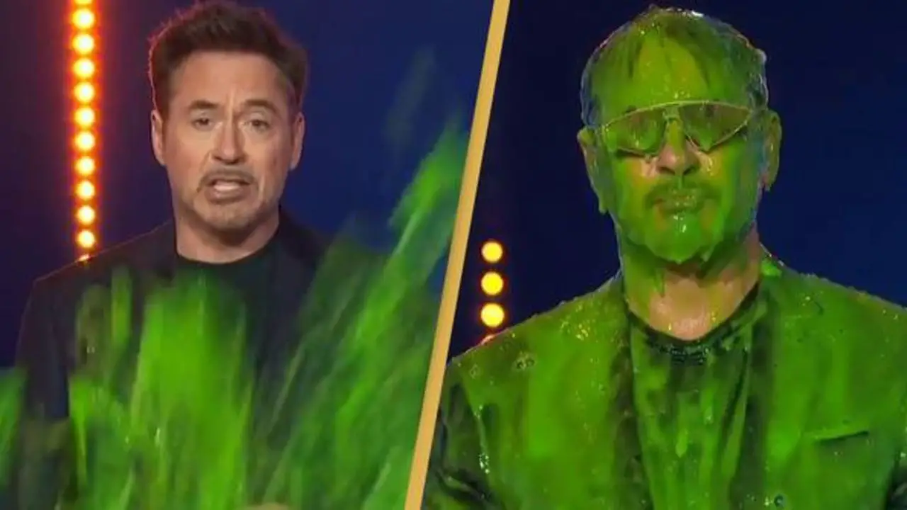 Robert Downey Jr. Slimed While Receiving Favorite Actor in Nickelodeon Kids Choice